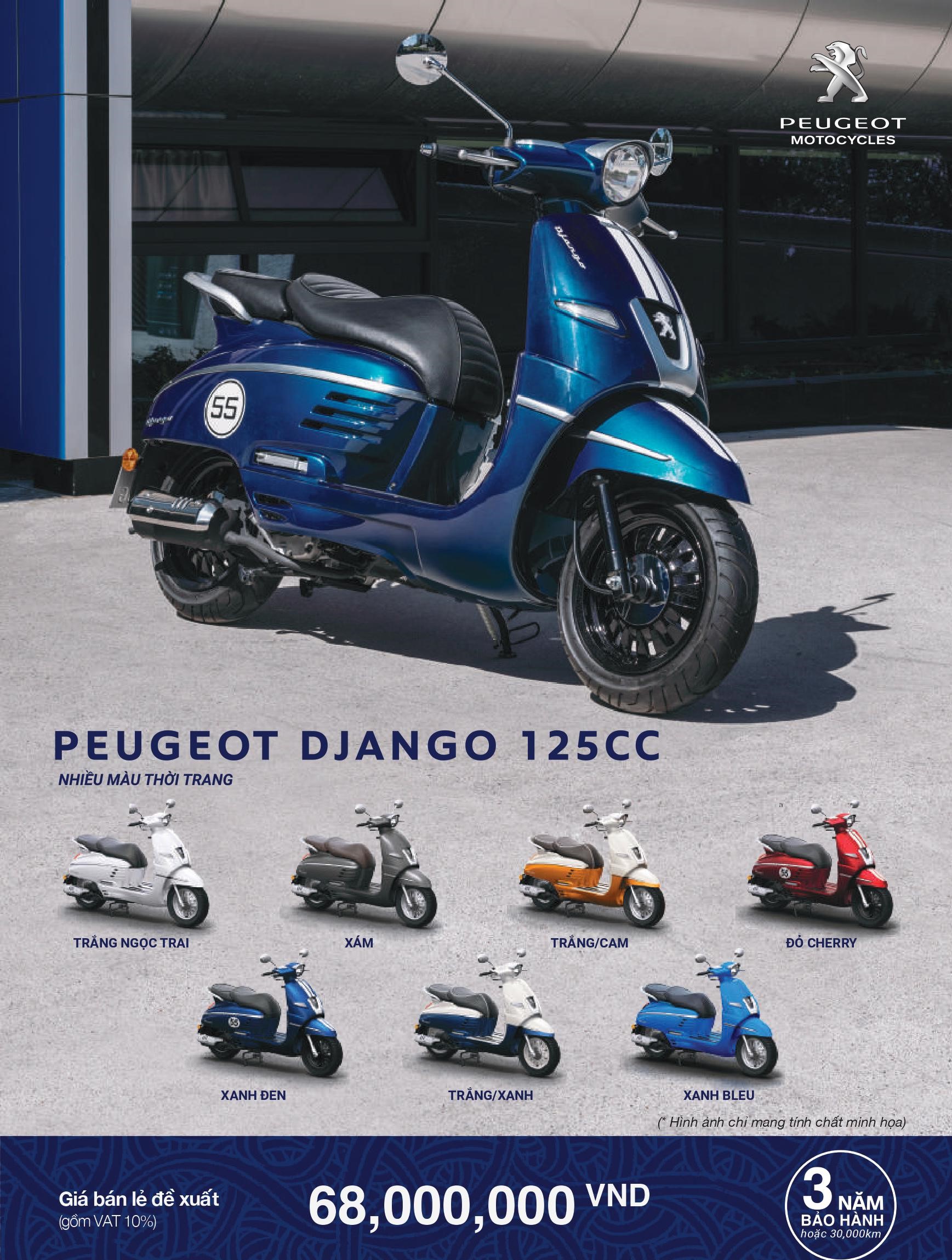 Peugeot Django 125 sẽ có giá bán 68 triệu đồng cạnh tranh với mẫu xe Honda  SH 125i  Xe 360